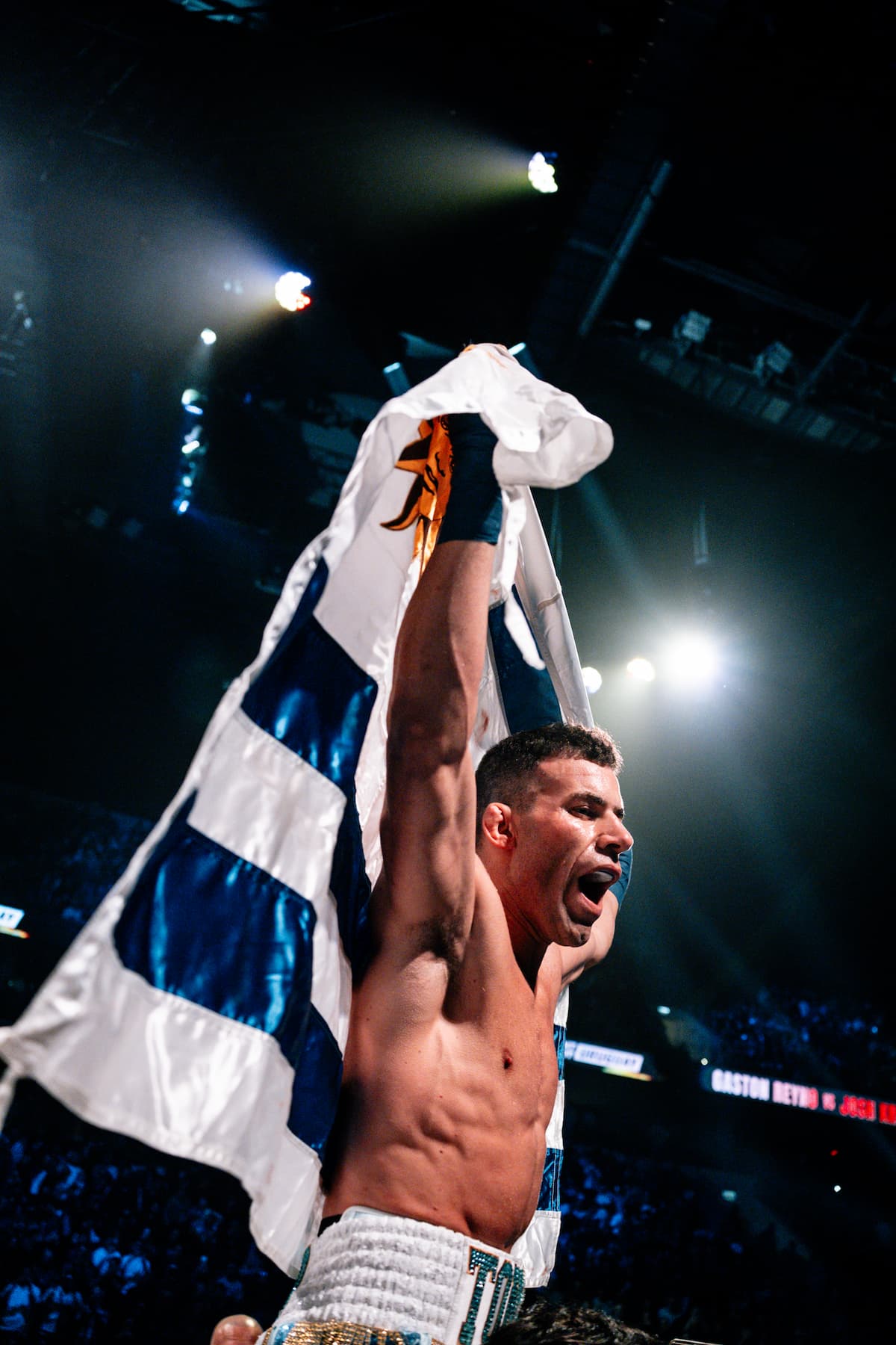 Gaston Reyno celebrates his victory over Josh Krejci