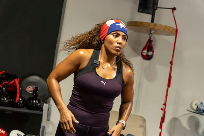 Kiria Tapia during a media workout in San Juan, Puerto Rico