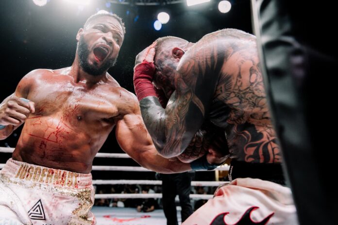 Lorenzo Hunt lands an uppercut during his bout against Walter Pugliesi