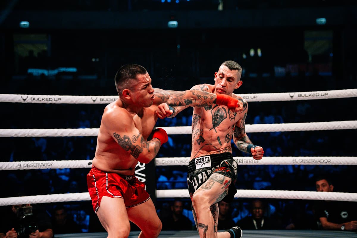 Nicolas Acevedo lands a punch during his bout against Victor Luis Borda