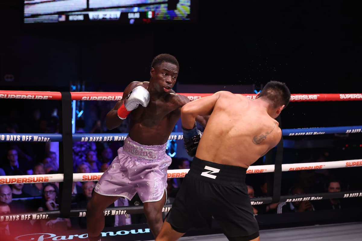 Richardson Hitchins throws a jab during his bout against Ricardo Salas
