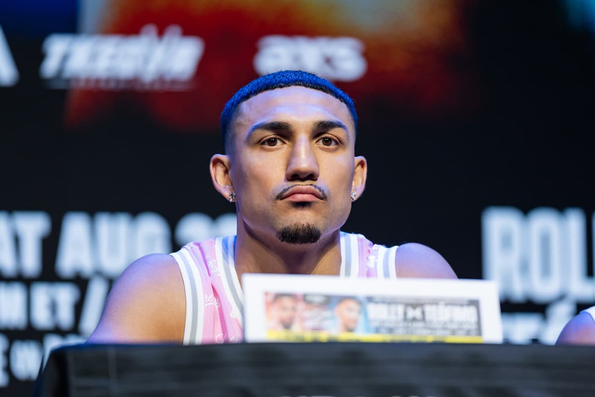 Teofimo Lopez during a press conference