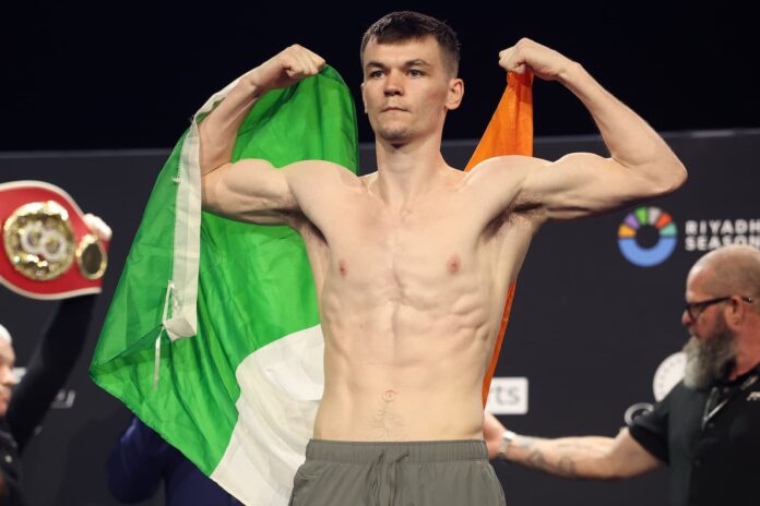 Aaron McKenna during the Zuffa Boxing 10 ceremonial weigh in