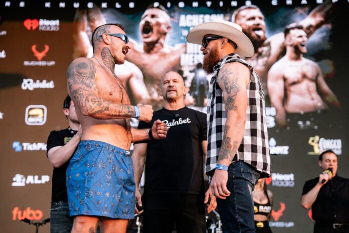 Bryant Acheson and Mike Jones at the BKFC Sturgis weigh-in