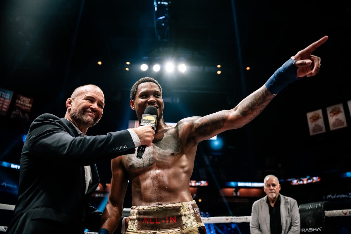 Bryce Henry speaks after his victory over Carlos Trinidad-Snake