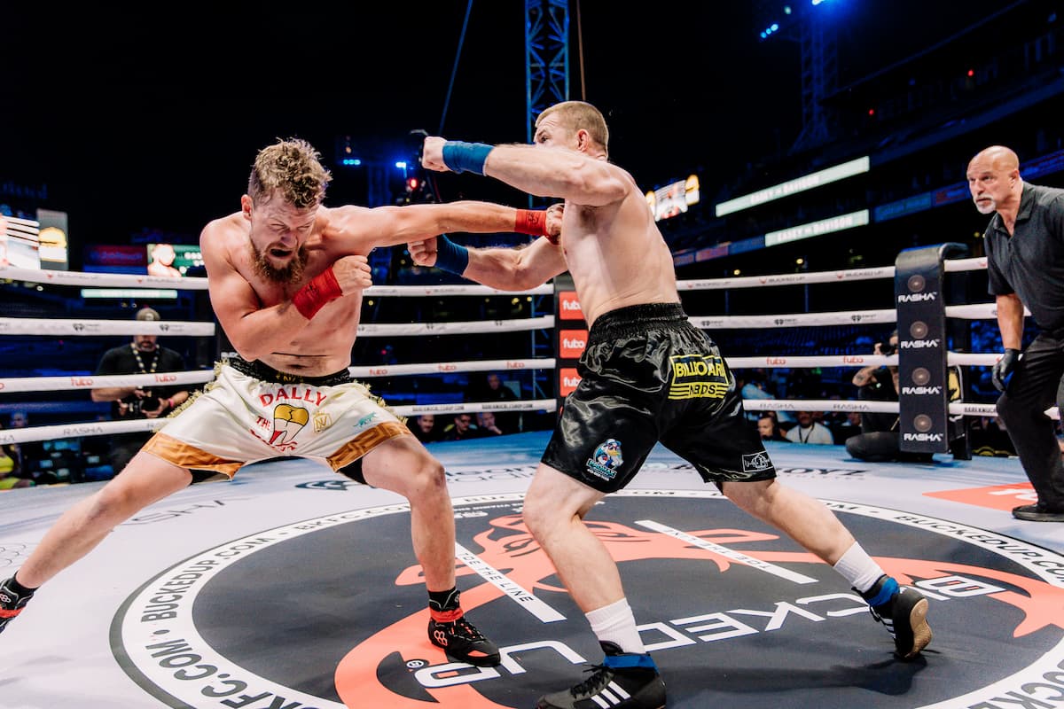 Dallas Davison and Pat Casey during their bout