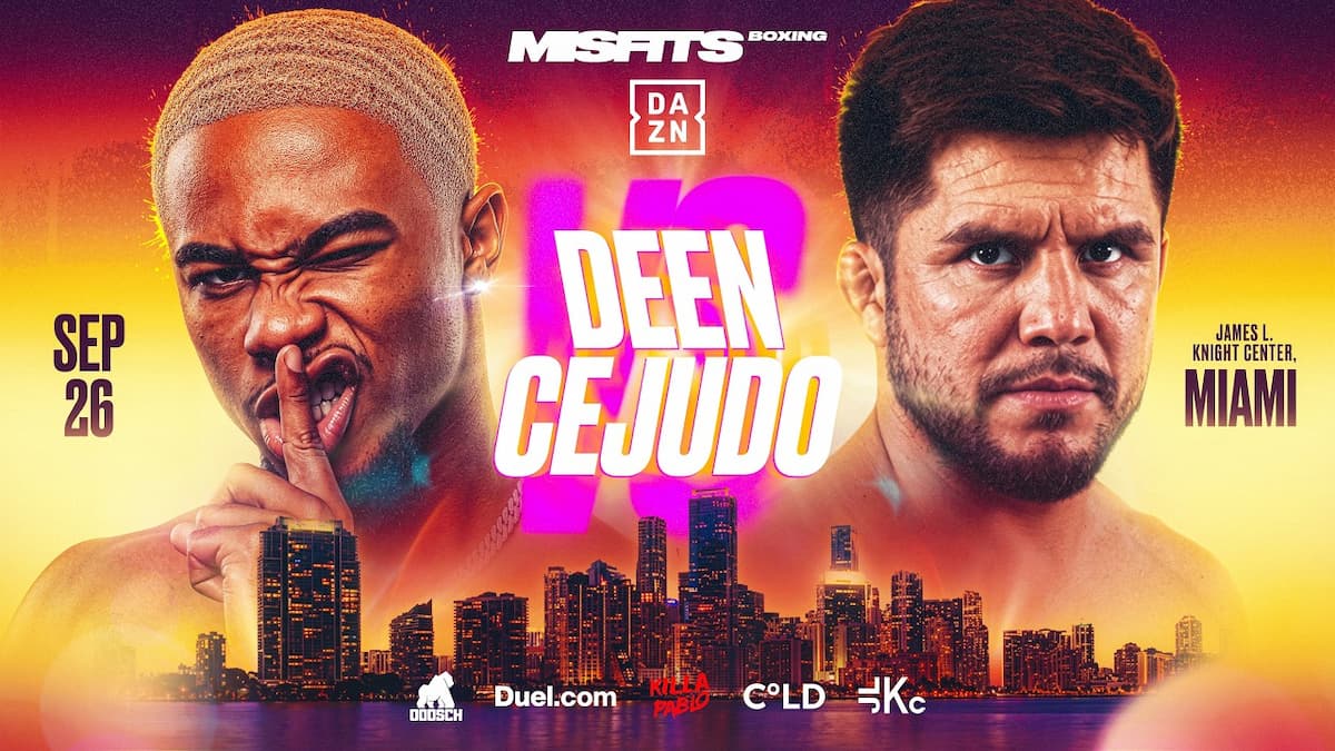 Deen vs Cejudo headlines Misfits Boxing in Miami in September Deen vs Cejudo headlines Misfits Boxing in Miami in September