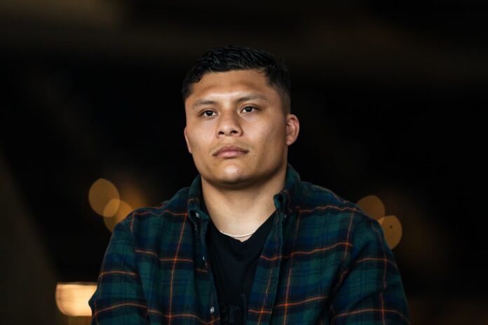 Isaac Cruz during the press conference ahead of his bout