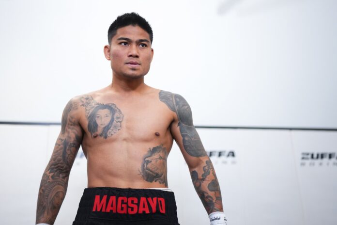 Mark Magsayo backstage ahead of his bout against Feargal McCrory at Zuffa Boxing 5