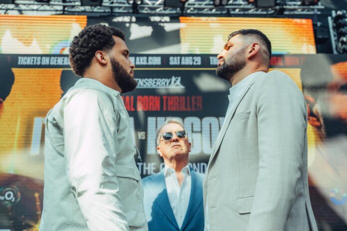 Moses Itauma and Filip Hrgovic face off during the press conference