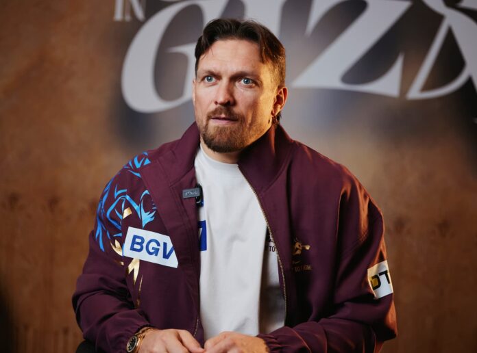 Oleksandr Usyk during the Glory in Giza Media Day
