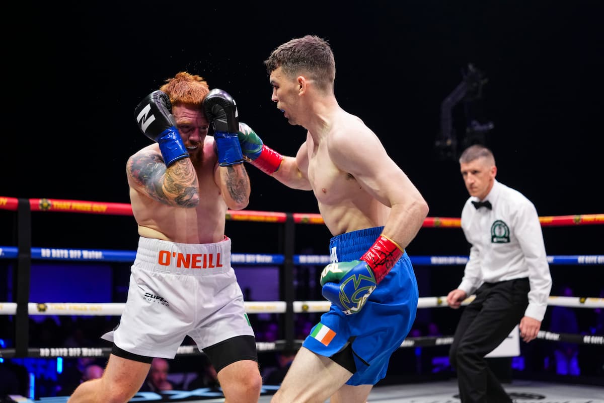 Stephen McKenna lands a punch during his bout against Owen O'Neill
