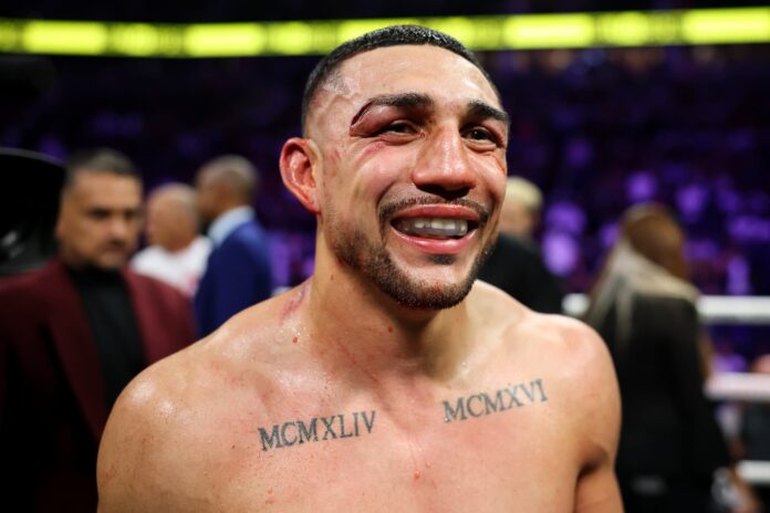 Teofimo Lopez during his bout against Rolando Romero