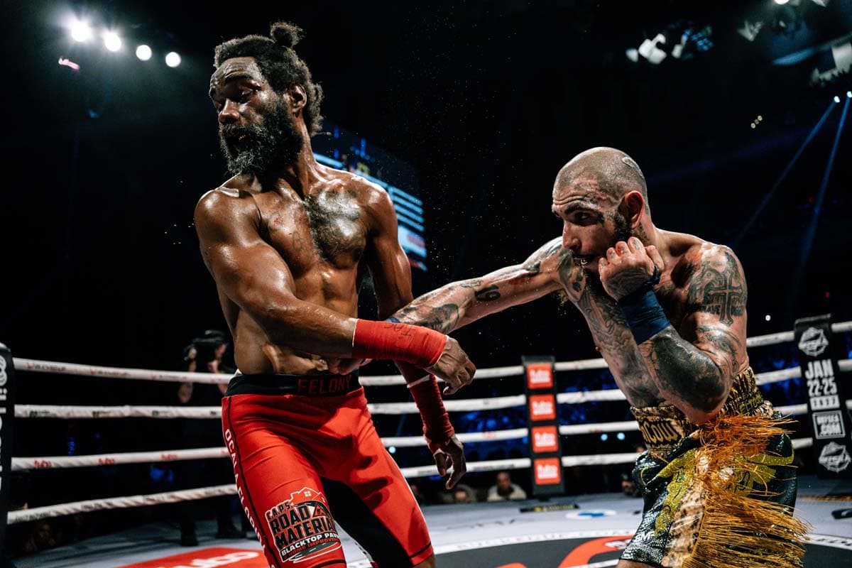 Bryan Duran lands a punch during his bout against Charles Bennett