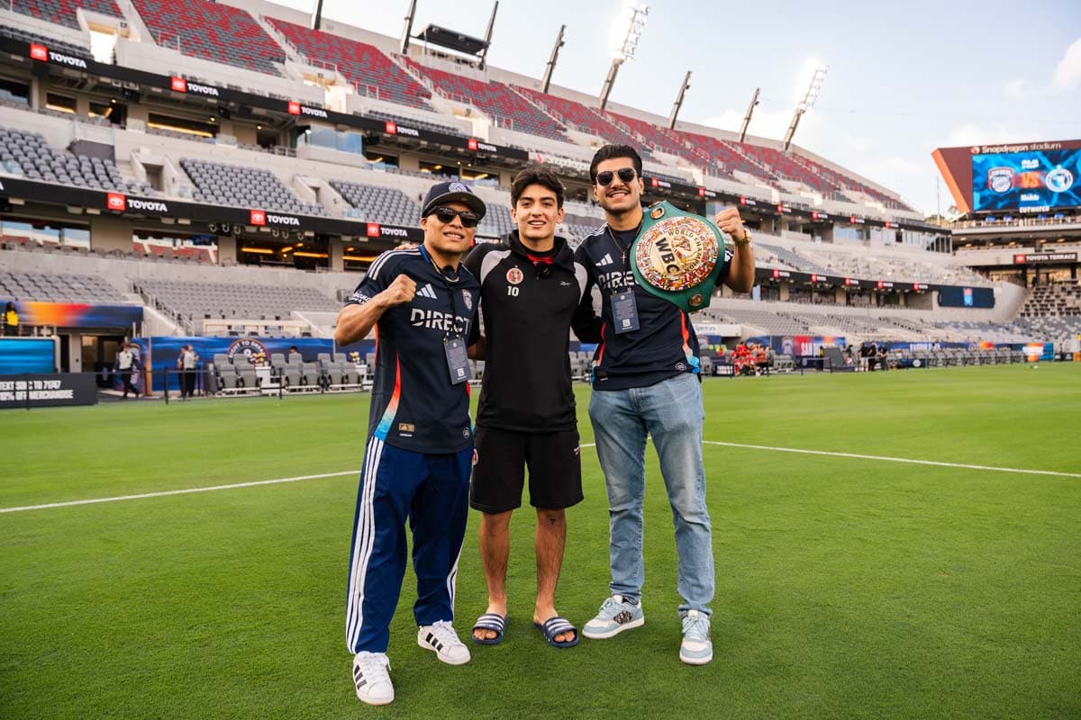 Isaac Cruz, Gilberto Mora, and Jesus Ramos at Snapdragon Stadium