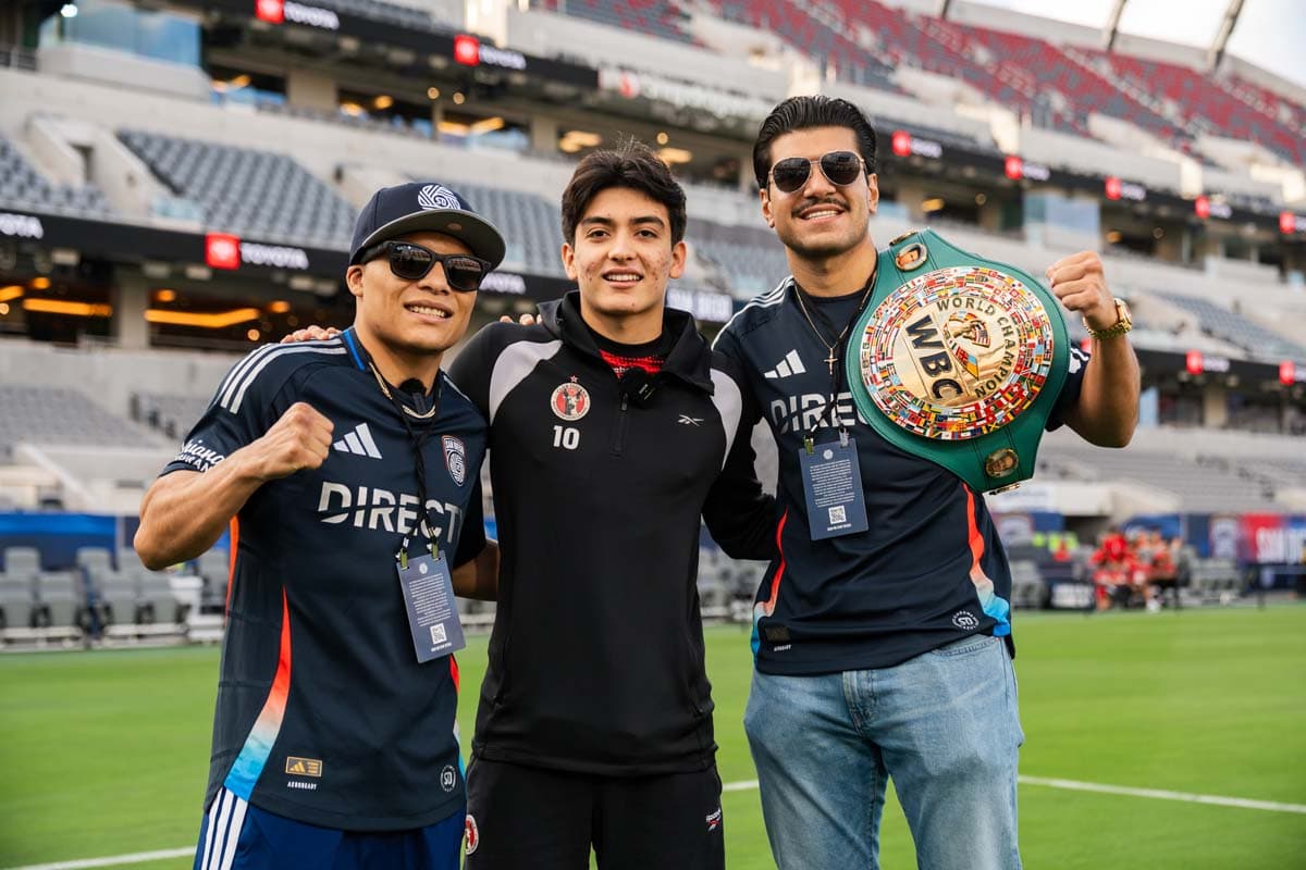 Isaac Cruz, Gilberto Mora, and Jesus Ramos at Snapdragon Stadium