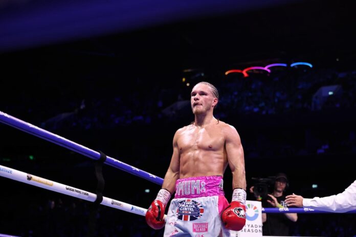 Jack Rafferty during his bout against Ekow Essuman at Co-op Live