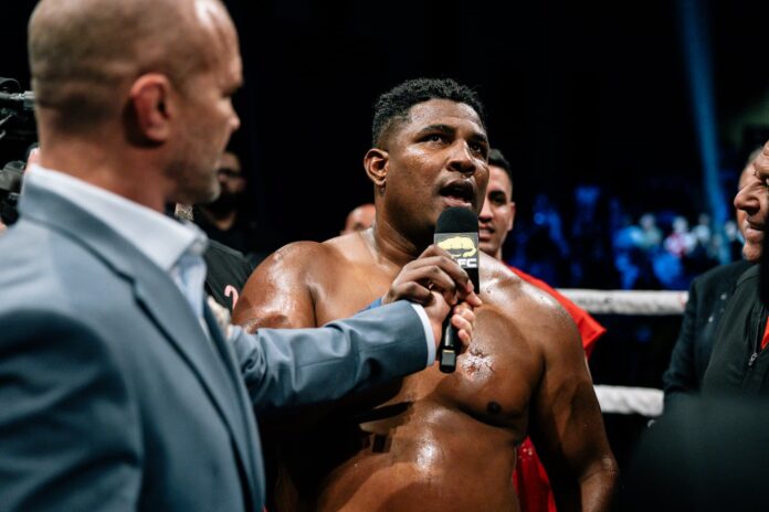 Leonardo Perdomo speaks after his victory over Bear Hill at BKFC 93 Hollywood