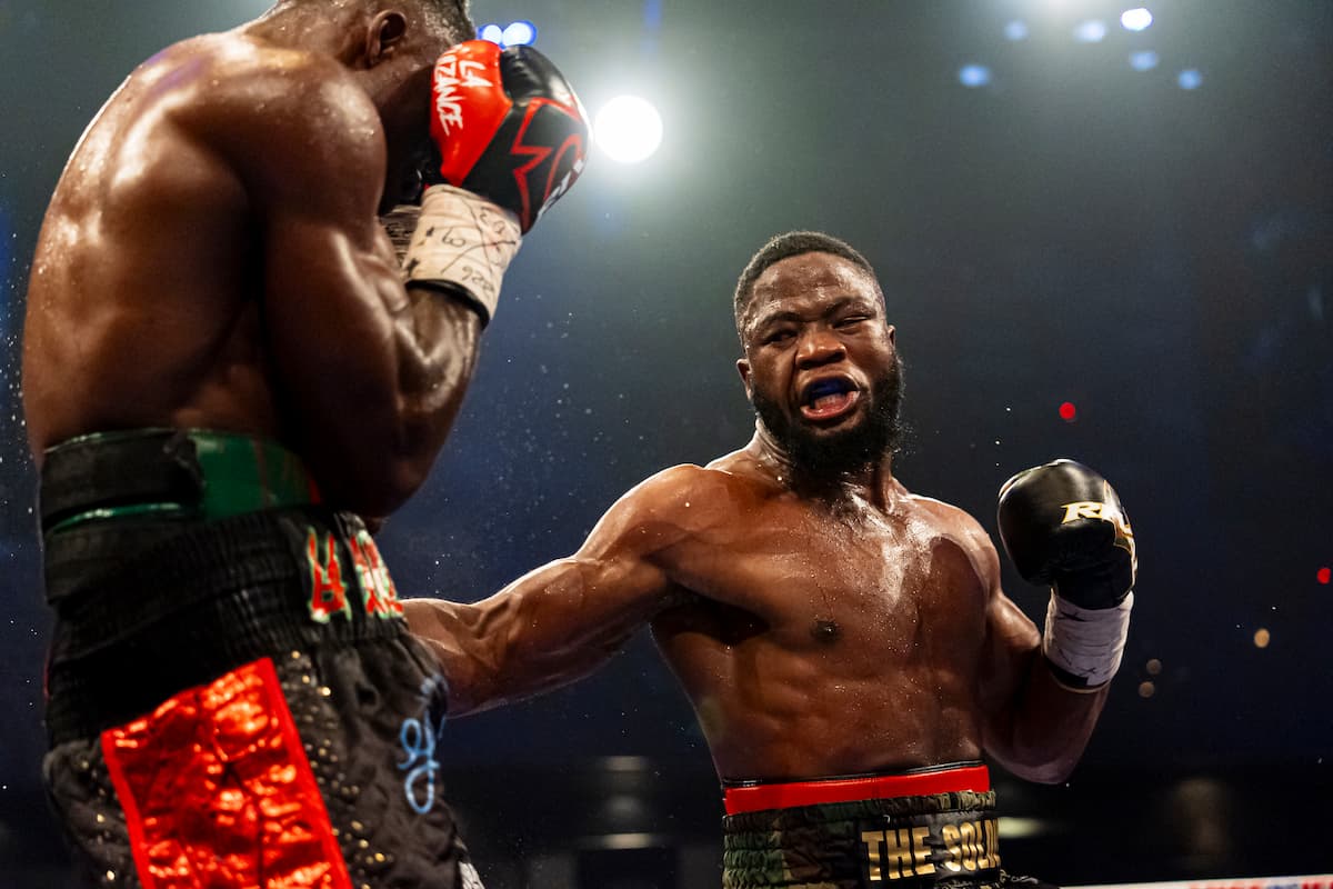 Moreno Fendero lands a punch during his bout against Stephane Fondjo