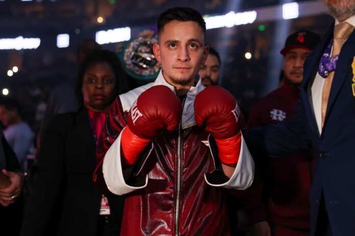 Ricardo Sandoval makes his ring walk during his bout against Saleto Henderson