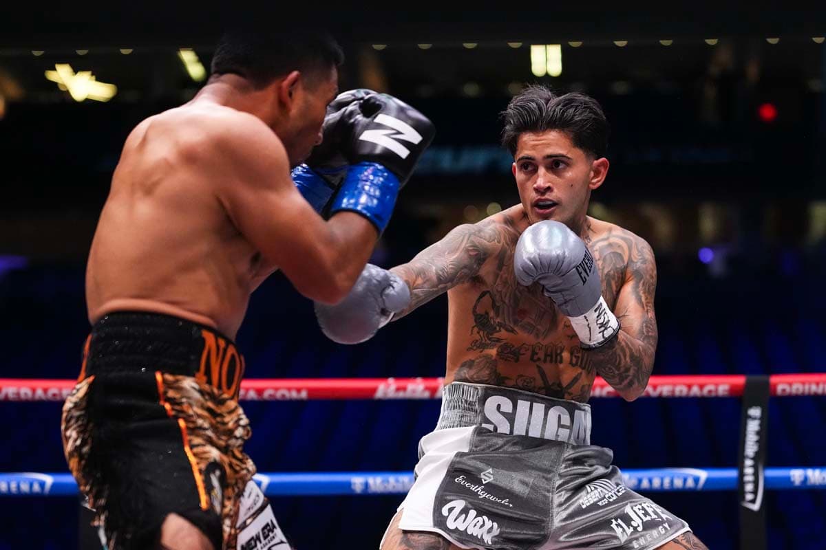 Sean Garcia during his bout against Abraham Morales