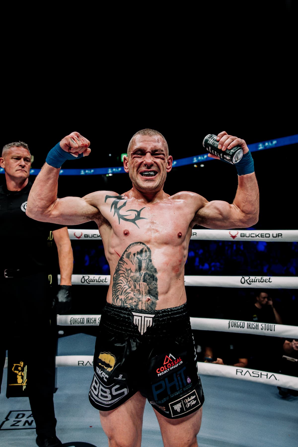 Stew Martin poses after his victory over Joshy Williams