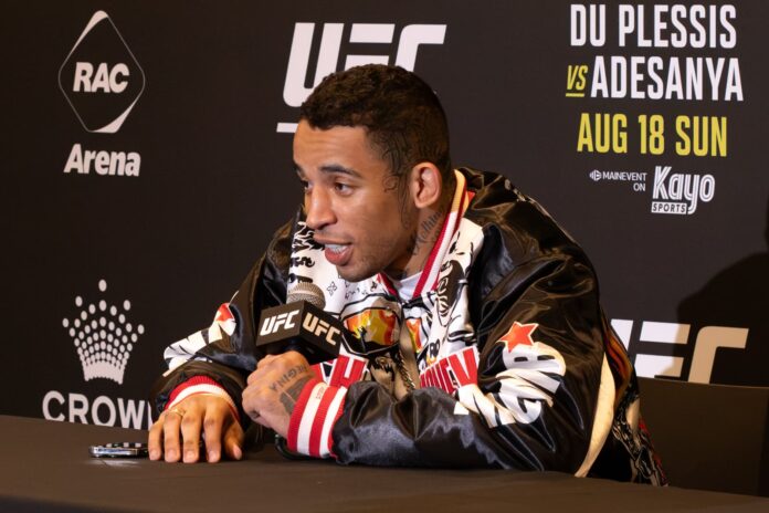 Carlos Prates during the UFC 305 post-fight press conference