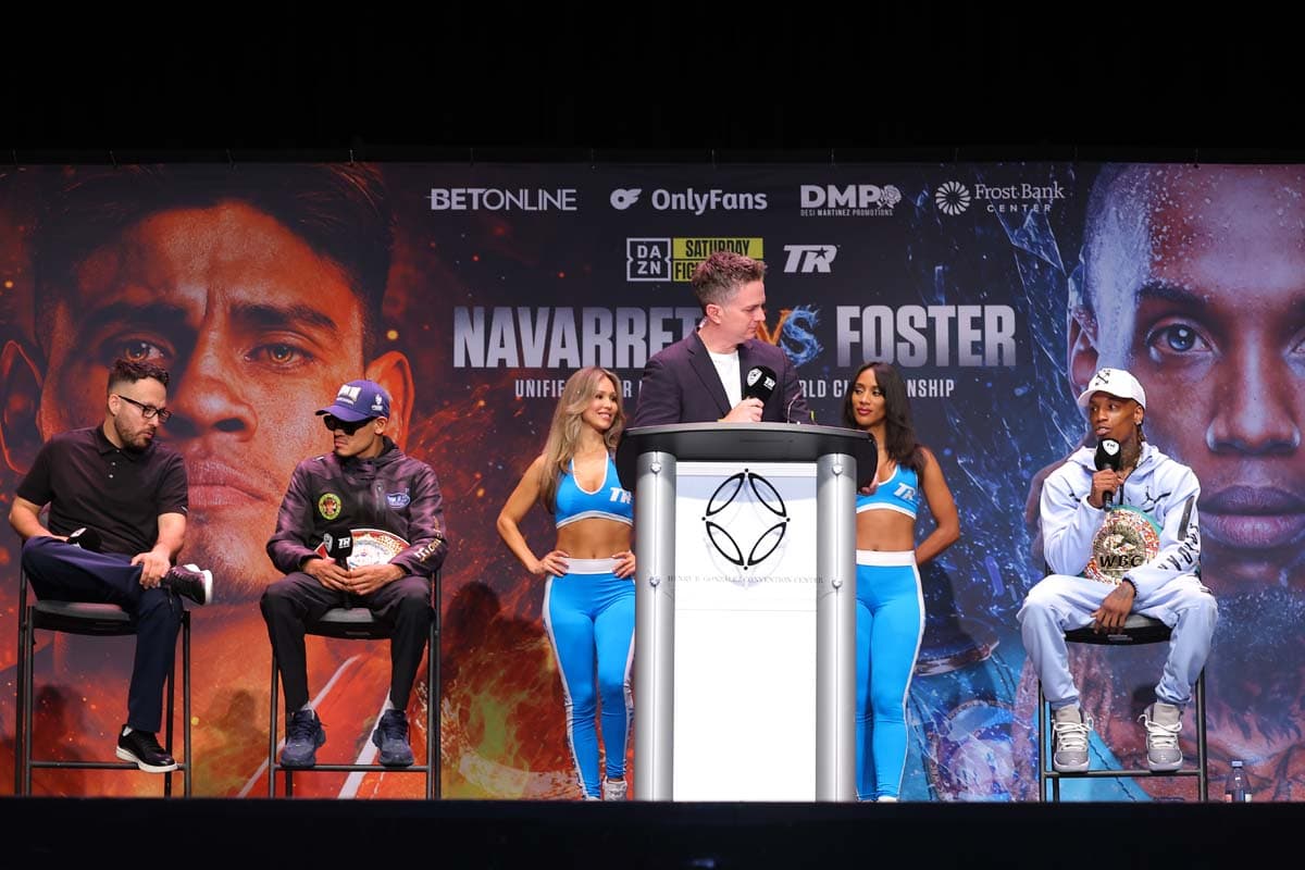 Chris Mannix hosts a press conference with Emanuel Navarrete and O'Shaquie Foster