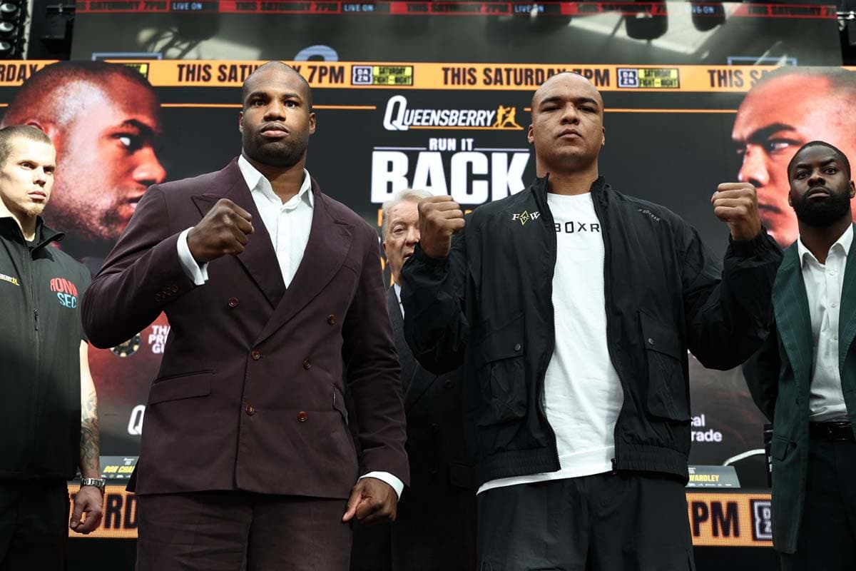 Daniel Dubois and Fabio Wardley during the final press conference