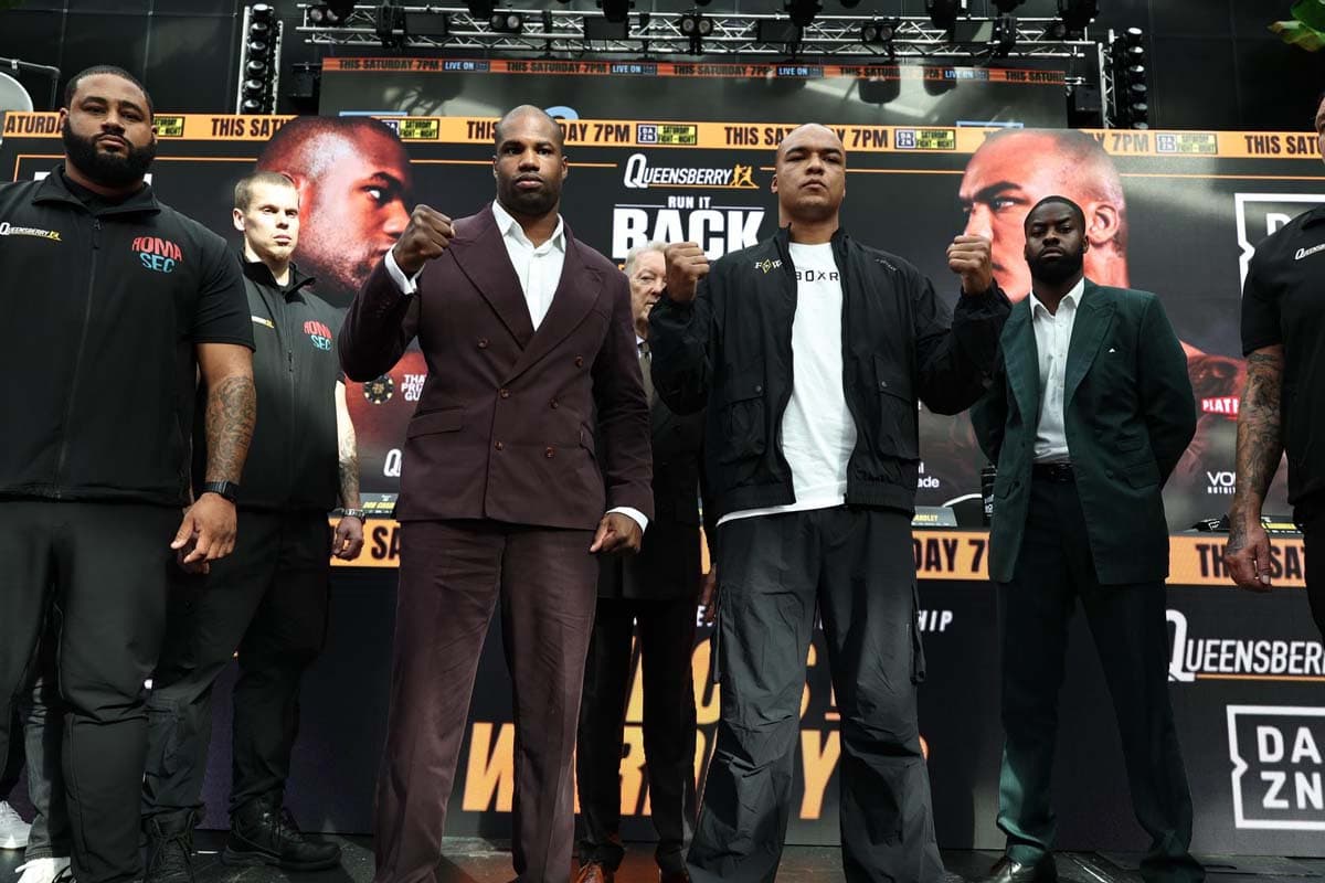 Daniel Dubois and Fabio Wardley during the final press conference