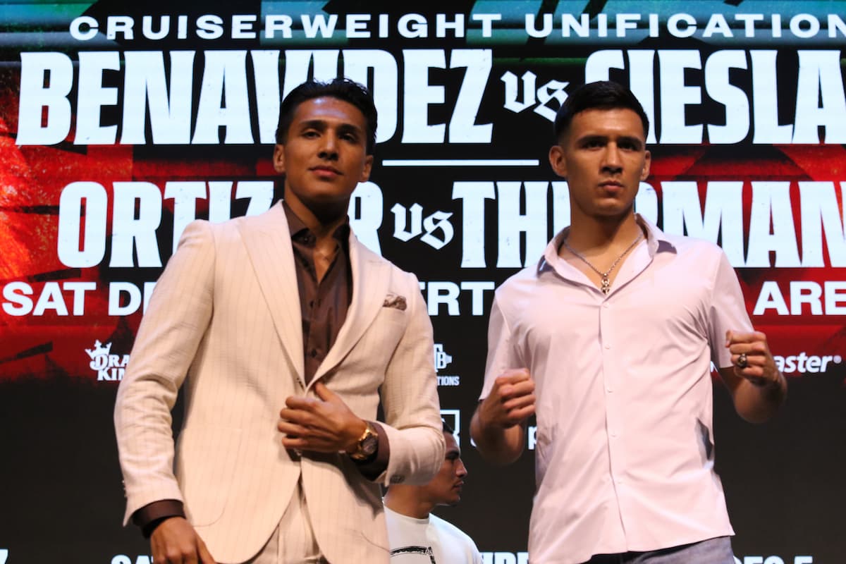 Emiliano Vargas and Omar Juarez at a press conference