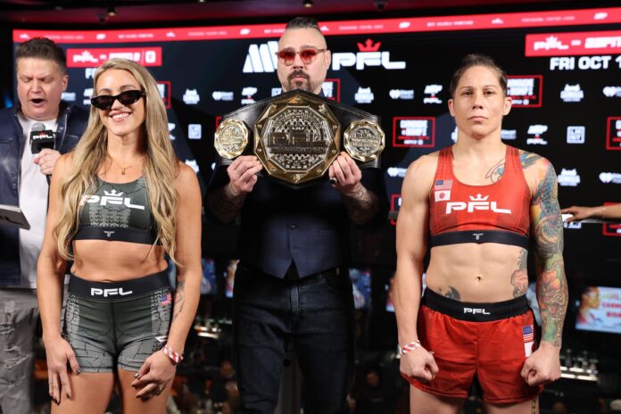 Jena Bishop and Liz Carmouche at the PFL Chicago weigh-in