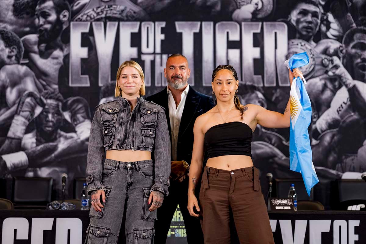 Leila Beaudoin and Brisa Abigail Rosario Alfonzo during the press conference