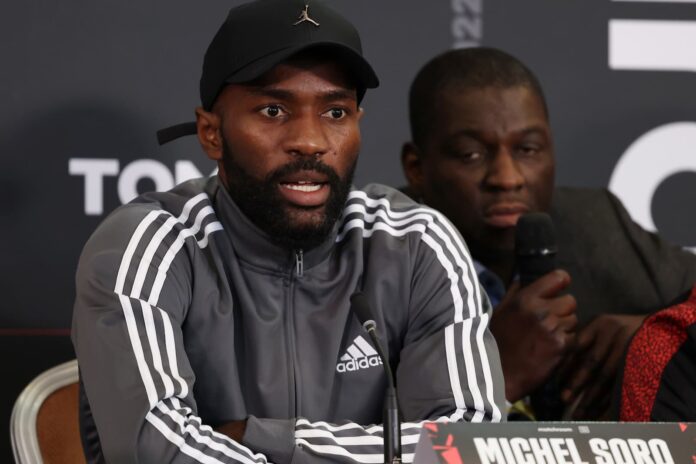 Michel Soro during a press conference in London