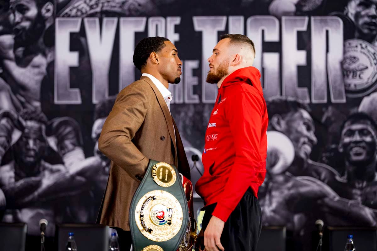 Osleys Iglesias and Oliver Zaren face off during the press conference