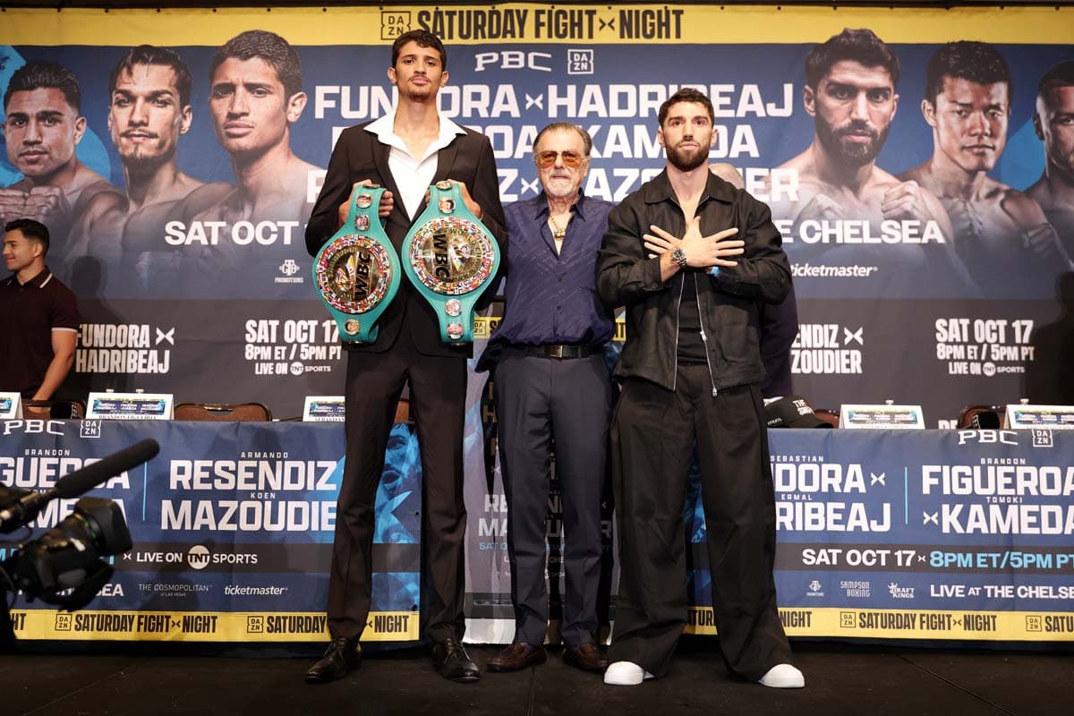 Sebastian Fundora and Ermal Hadribeaj during the press conference