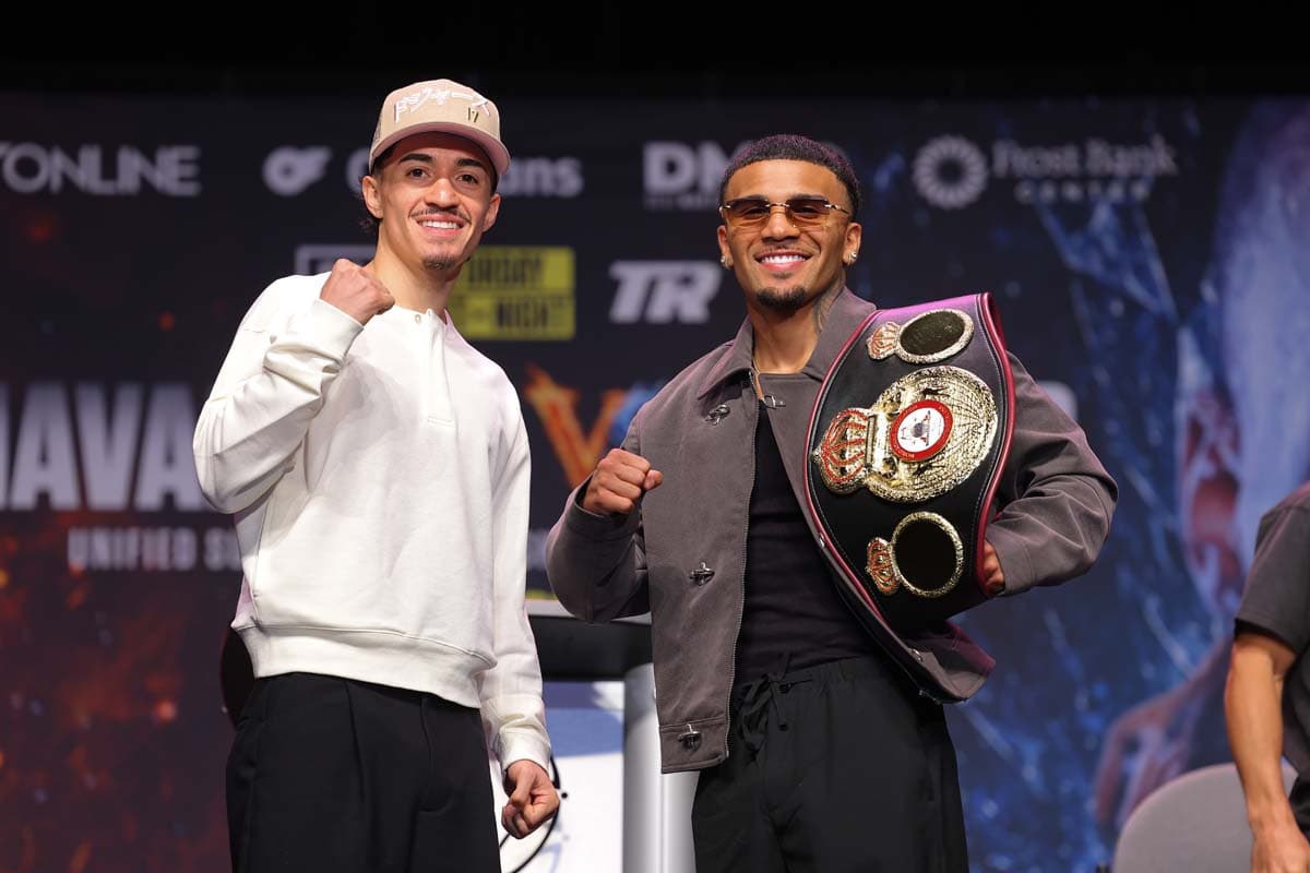 Steven Navarro and Emanuel Moreno during a press conference